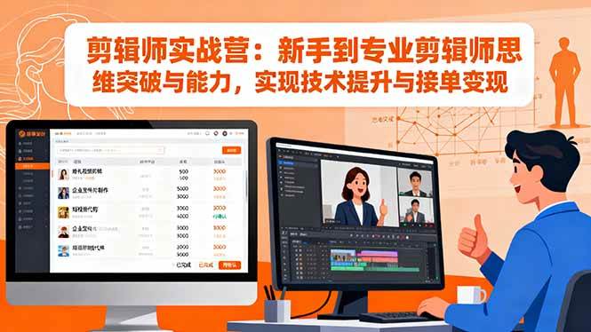 （16347期）剪辑师实战营：新手到专业剪辑师思维突破与能力，实现技术提升与接单变现-淘朋友