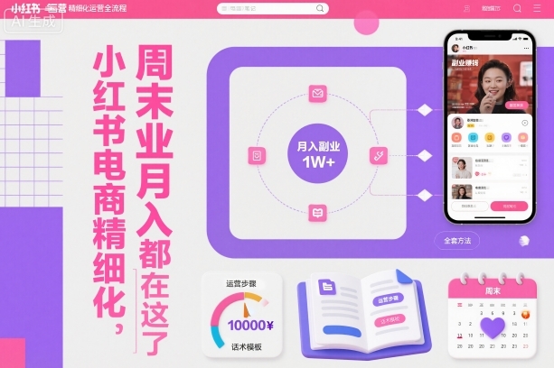 小红书电商精细化运营全流程,周末副业月入1W+,全套方法都在这了-淘朋友