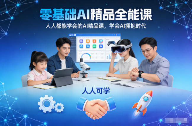 零基础AI精品全能课，人人都能学会的AI精品课，学会AI拥抱时代-淘朋友