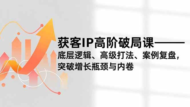 （16804期）获客IP高阶破局课，底层逻辑、高级打法、案例复盘，突破增长瓶颈与内卷-淘朋友