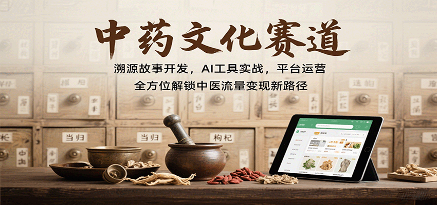 中药文化赛道：溯源故事开发，AI工具实战，平台运营，全方位解锁中医流量变现新路径-淘朋友