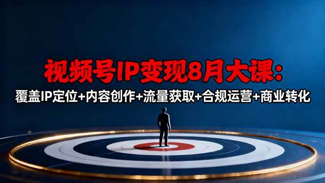 （16361期）视频号IP变现8月大课，覆盖IP定位+内容创作+流量获取+合规运营+商业转化-淘朋友