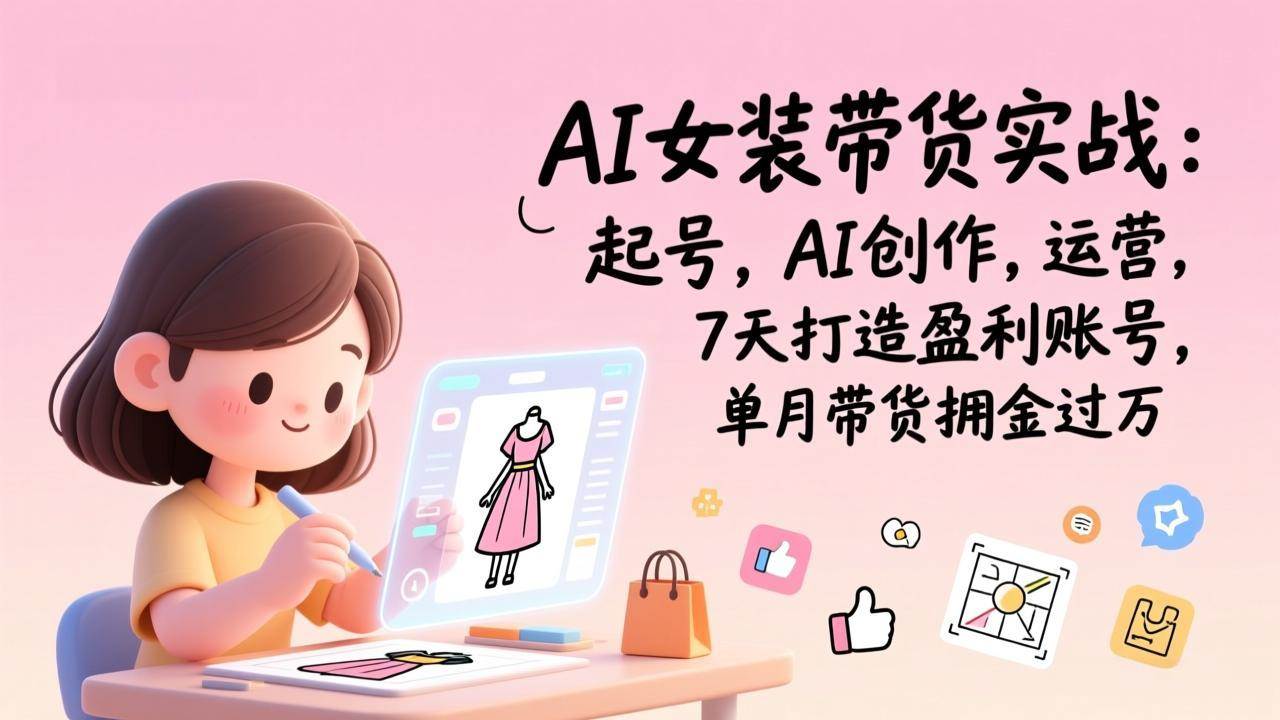 （17088期）AI女装带货实战：起号，AI创作，运营，7天打造盈利账号，单月带货佣金过万-淘朋友