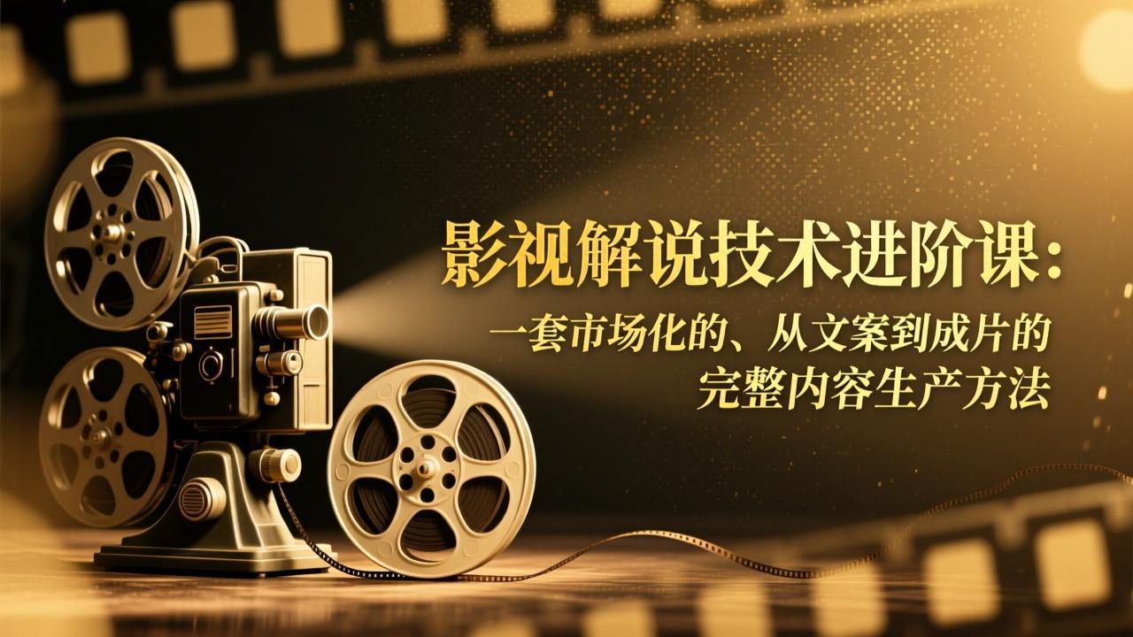 影视解说技术进阶课：一套市场化的、从文案到成片的完整内容生产方法-淘朋友