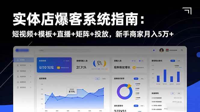 （16541期）实体店爆客系统指南：短视频+模板+直播+矩阵+投放，新手商家月入5万+-淘朋友