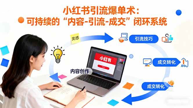 (16362期)小红书引流爆单术:构建一套低成本 可持续的“内容-引流-成交”闭环系统-淘朋友