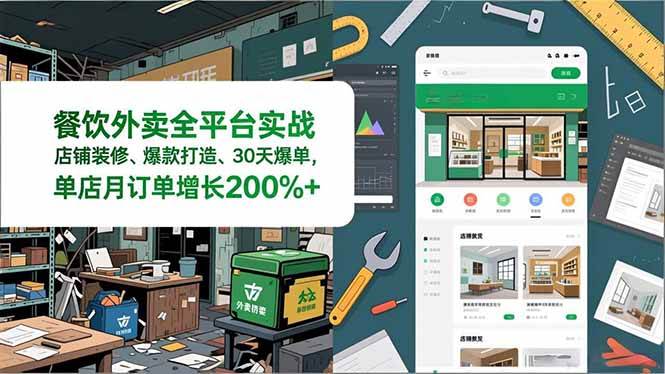 (16978期)餐饮外卖全平台实战,店铺装修、爆款打造、30天爆单,手把手教学,单店月订单增长200%+-淘朋友