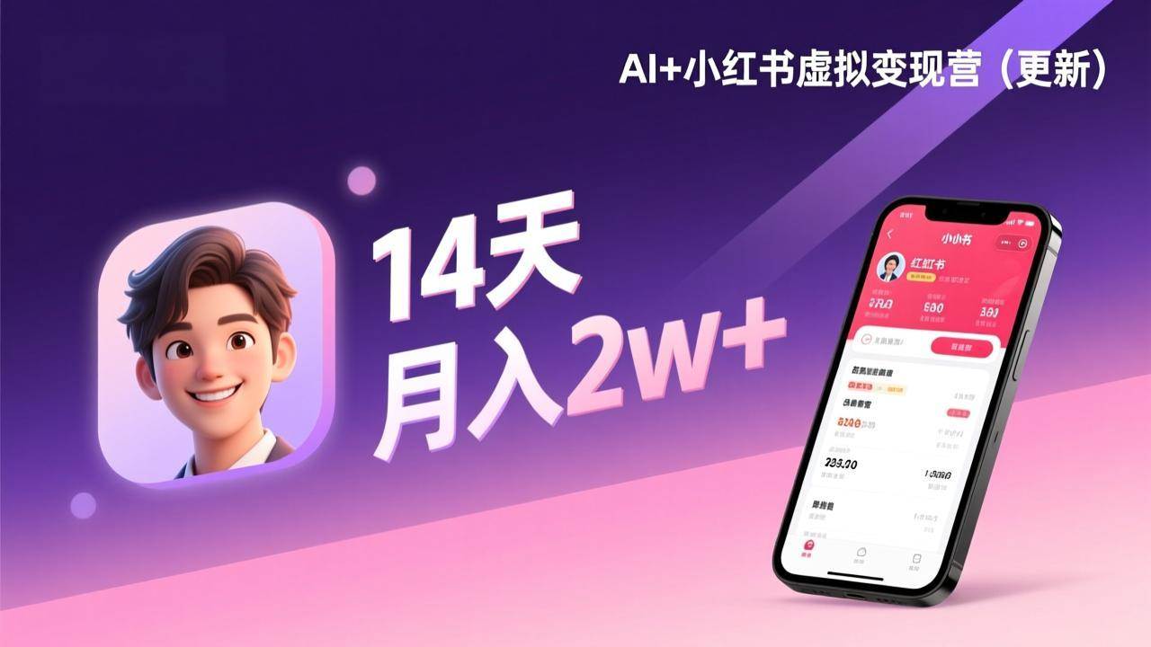 （17275期）AI+小红书虚拟变现营（更新），14天掌握选品、笔记、成交，打造自动化月入2w+事业-淘朋友