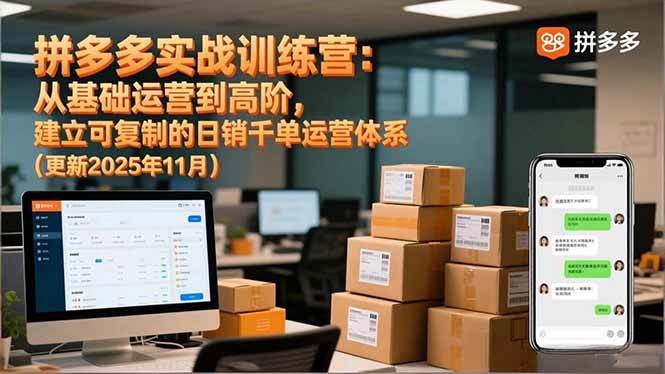 (16700期)拼多多实战训练营:从基础运营到高阶,建立可复制的日销千单运营体系(更新11月)-淘朋友