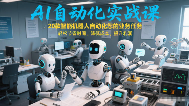 AI自动化实战课:20款智能机器人自动化您的业务任务,轻松节省时间,降低成本,提升利润-淘朋友
