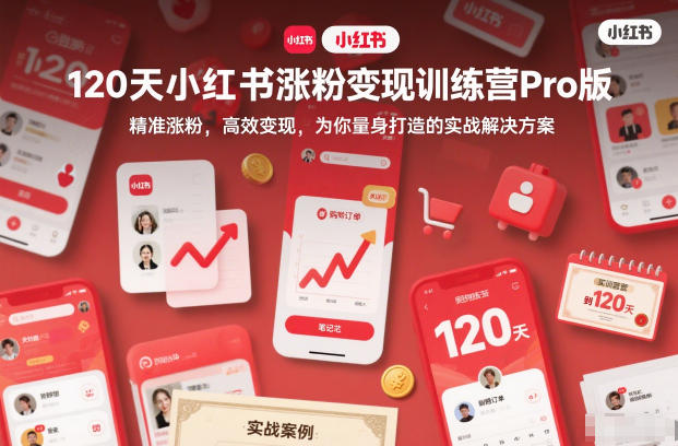 120天小红书涨粉变现训练营Pro版，精准涨粉，高效变现，为你量身打造的实战解决方案-淘朋友