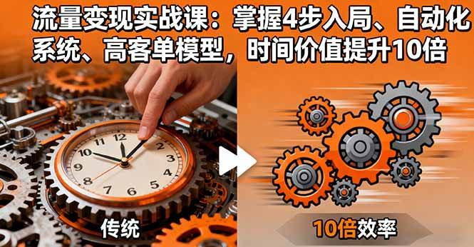 （16197期）流量变现实战课：掌握4步入局、自动化系统、高客单模型，时间价值提升10倍-淘朋友