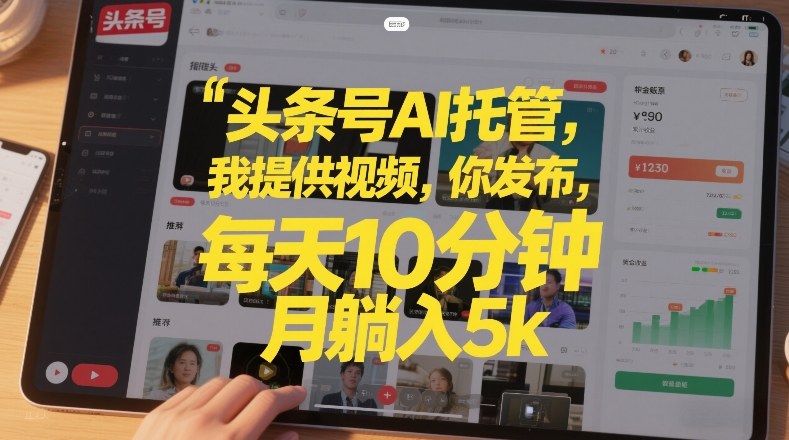 头条号AI托管，我提供视频，你发布，每天10分钟，月躺入5k+【揭秘】-淘朋友