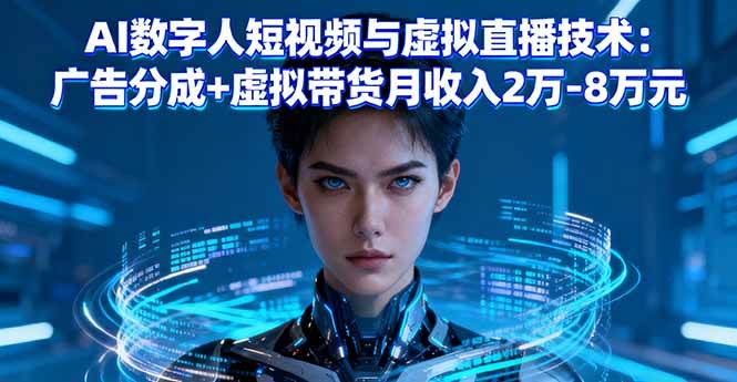 （16148期）AI数字人短视频与虚拟直播技术：广告分成+虚拟带货月收入2万-8万元-淘朋友