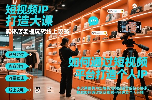 短视频ip打造大课，实体店老板玩转线上攻略-淘朋友