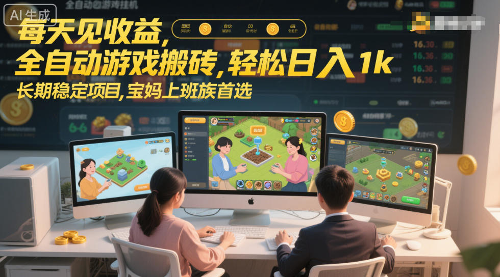 每天见收益，全自动游戏搬砖，轻松日入1k，长期稳定项目，宝妈上班族首选【揭秘】-淘朋友