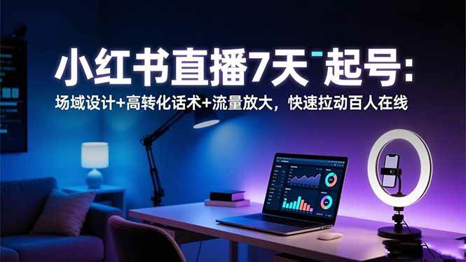 (16537期)小红书直播7天起号:场域设计+高转化话术+流量放大,快速拉动百人在线 (16537期)小红书直播7天起号:场域设计+高转化话术+流量放大,快速拉动百人在线