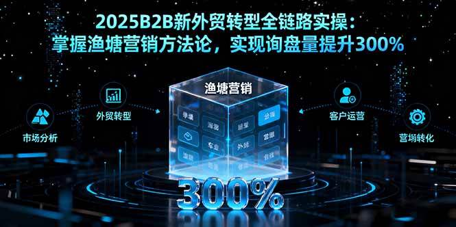 （16129期）2025B2B新外贸转型全链路实操：掌握渔塘营销方法论，实现询盘量提升300%-淘朋友