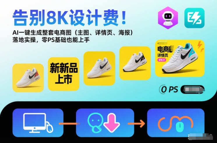 告别8K设计费！AI一键生成整套电商图（主图、详情页、海报）落地实操，零PS基础也能上手-淘朋友