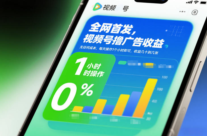 全网首发，视频号撸广告收益，无任何成本，每天操作1个小时即可，收益几十到几张-淘朋友