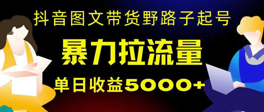 抖音图文带货暴力起号，单日收益 5000+，野路子玩法，简单易上手，一部手机即可-淘朋友