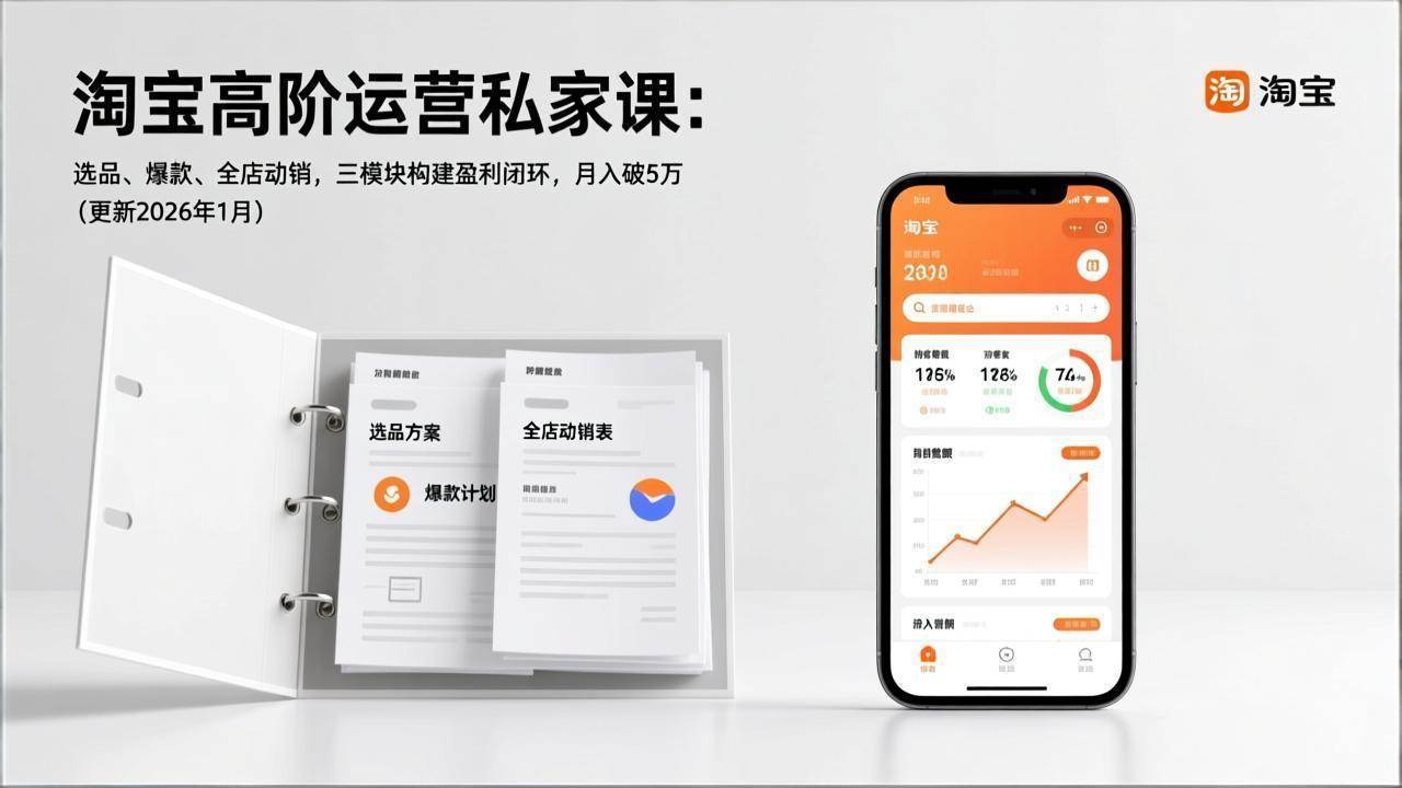 （17280期）淘宝高阶运营私家课：选品、爆款、全店动销，三模块构建盈利闭环，月入破5万（更新26年1月）-淘朋友