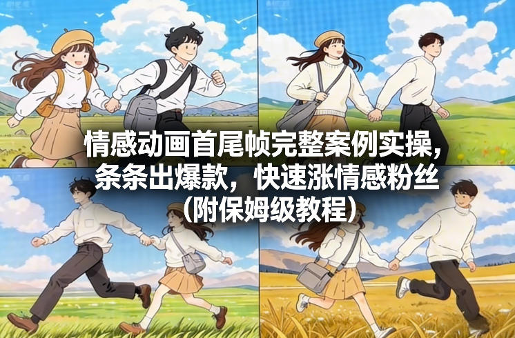 情感动画首尾帧完整案例实操，条条出爆款，快速涨情感粉丝（附保姆级教程）-淘朋友