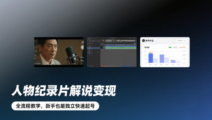 人物纪录片解说变现,全流程教学,新手也能独立快速起号-淘朋友