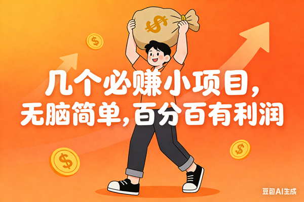 (16918期)几个必赚小项目,无脑简单,百分百有利润,副业首选,日入200+-淘朋友