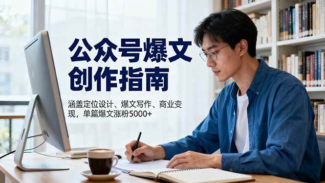 （16380期）公众号爆文创作指南，涵盖定位设计+爆文写作+商业变现，单篇爆文涨粉5000+-淘朋友