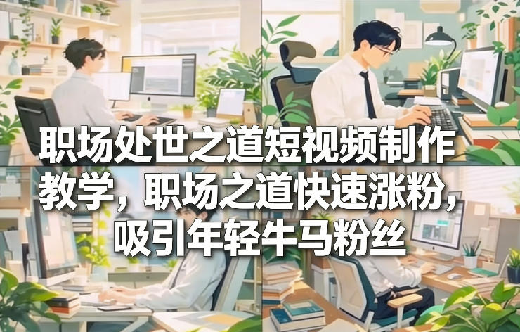 职场处世之道短视频制作教学，职场之道快速涨粉，吸引年轻牛马粉丝-淘朋友