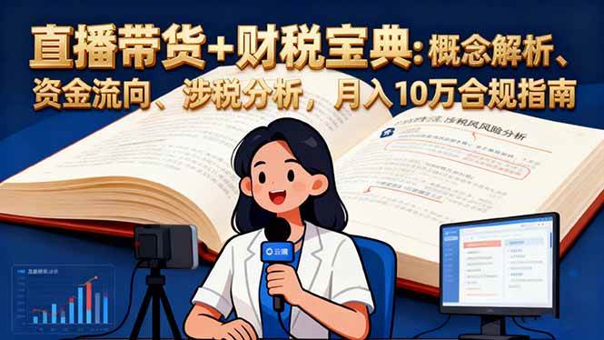 （16444期）直播带货+财税宝典：概念解析、资金流向、涉税分析，月入10万合规指南-淘朋友