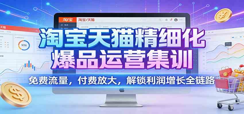 淘宝天猫精细化爆品运营集训：免费流量，付费放大，解锁利润增长全链路-淘朋友