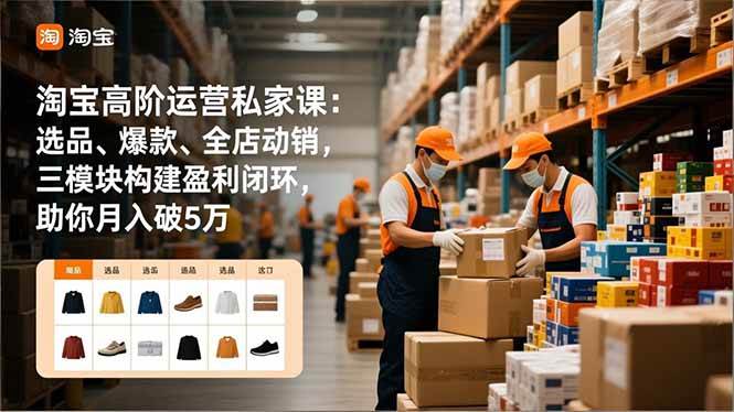 （16865期）淘宝高阶运营私家课：选品、爆款、全店动销，三模块构建盈利闭环，助你月入破5万-淘朋友