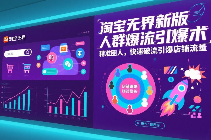 淘宝无界新版人群爆流引爆术,精准圈人,快速破流引爆店铺流量 淘宝无界新版人群爆流引爆术,精准圈人,快速破流引爆店铺流量