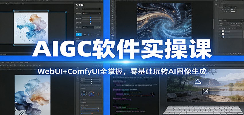 AIGC软件实操课：WebUI+ComfyUI全掌握，零基础玩转AI图像生成-淘朋友
