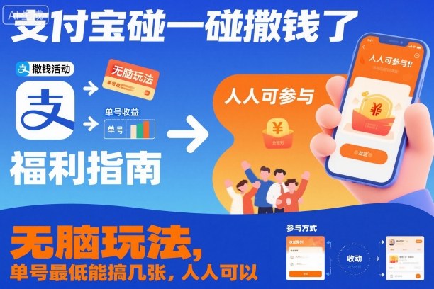 支付宝碰一碰撒钱了，无脑玩法，单号最低能搞几张，人人可以撸【揭秘】-淘朋友
