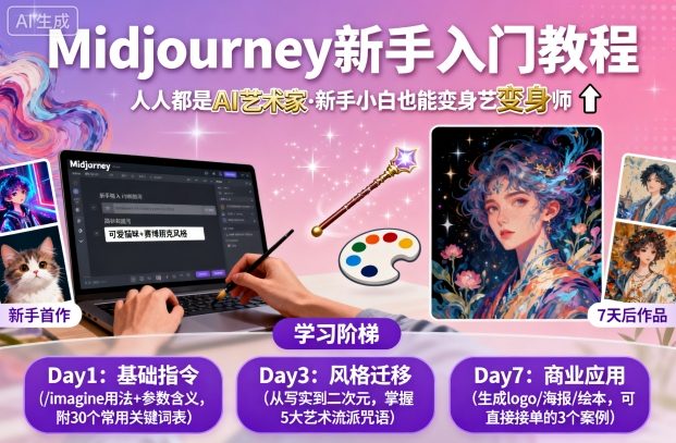 midjourney新手入门教程：人人都是AI艺术家，新手小白也能变身艺术大师-淘朋友