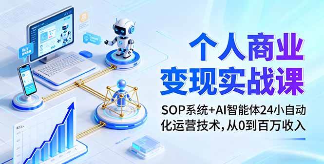 （16111期）个人商业变现实战课：SOP系统+AI智能体24小自动化运营技术，从0到百万收入-淘朋友