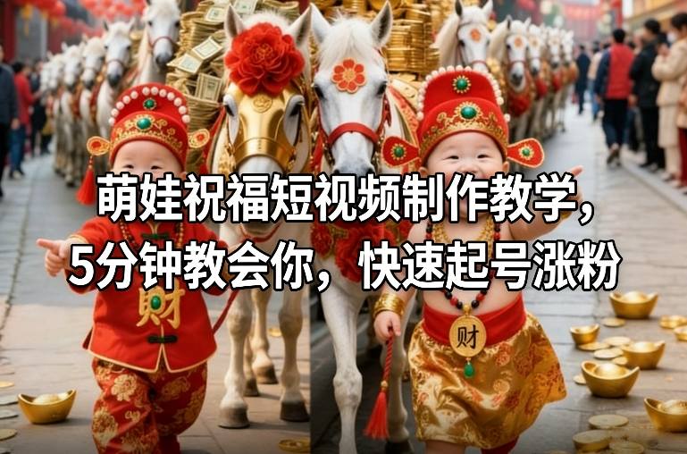 萌娃祝福短视频制作教学，5分钟教会你，快速起号涨粉-淘朋友