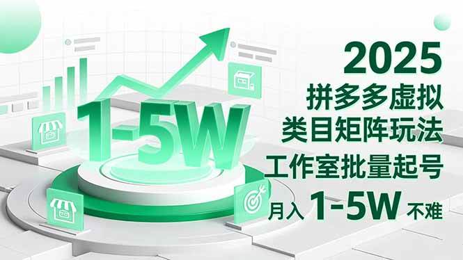 （16548期）2025 拼多多虚拟类目矩阵玩法，工作室批量起号，月入 1-5W 不难-淘朋友