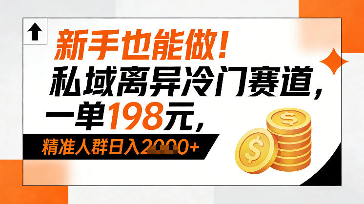 新手也能做！私域离异冷门赛道，一单198，精准人群日入1k+-淘朋友