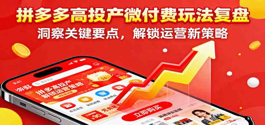 拼多多高投产微付费玩法复盘，洞察关键要点，解锁运营新策略-淘朋友