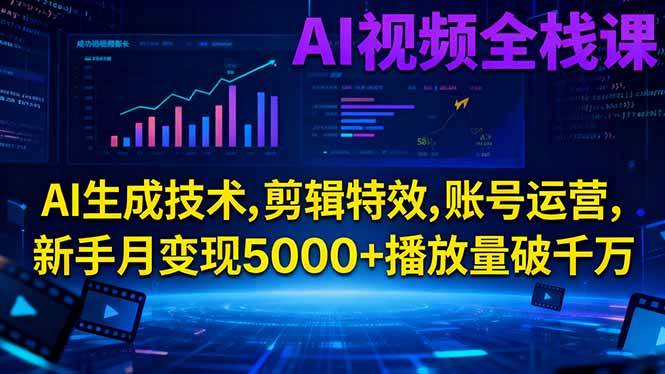 (16603期)AI视频全栈课:AI生成技术,剪辑特效,账号运营,新手月变现5000+播放量破千万 (16603期)AI视频全栈课:AI生成技术,剪辑特效,账号运营,新手月变现5000+播放量破千万