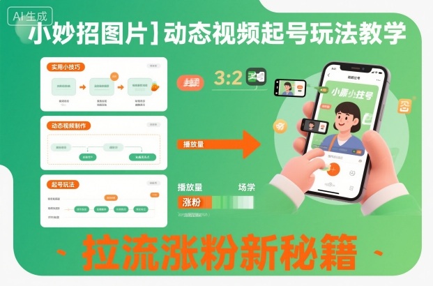 小妙招图片＋动态视频起号玩法教学，拉流涨粉新秘籍-淘朋友