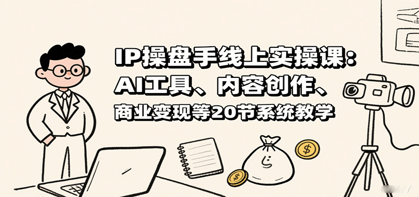 IP操盘手线上实操课:AI工具、内容创作、商业变现等20节系统教学-淘朋友