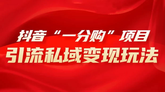抖音“一分购”项目，引流私域变现玩法-淘朋友