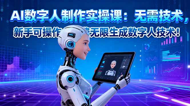 （16376期）AI数字人制作实操课：无需技术，新手可操作，免费无限生成数字人技术！-淘朋友