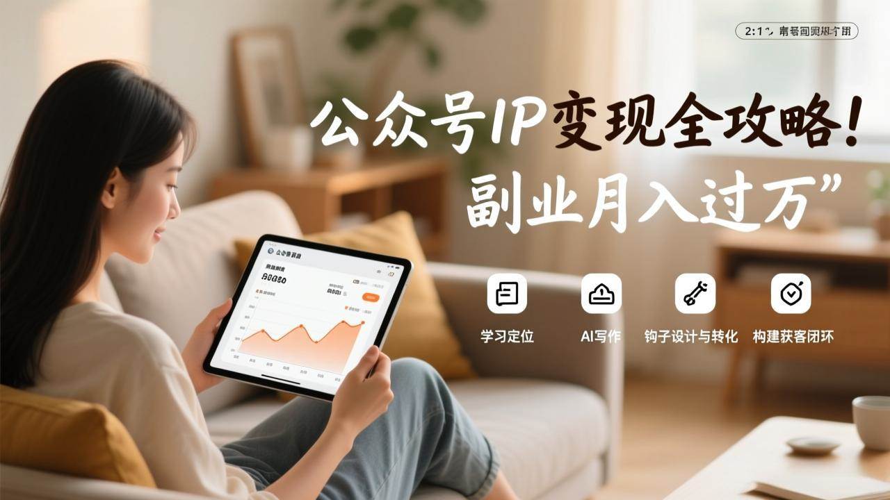（17275期）公众号IP变现全攻略，学习定位、AI写作、钩子设计与转化，构建获客闭环，副业月入过万-淘朋友
