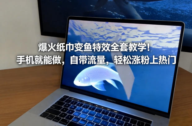 爆火纸巾变鱼特效全套教学！手机就能做，自带流量，轻松涨粉上热门-淘朋友